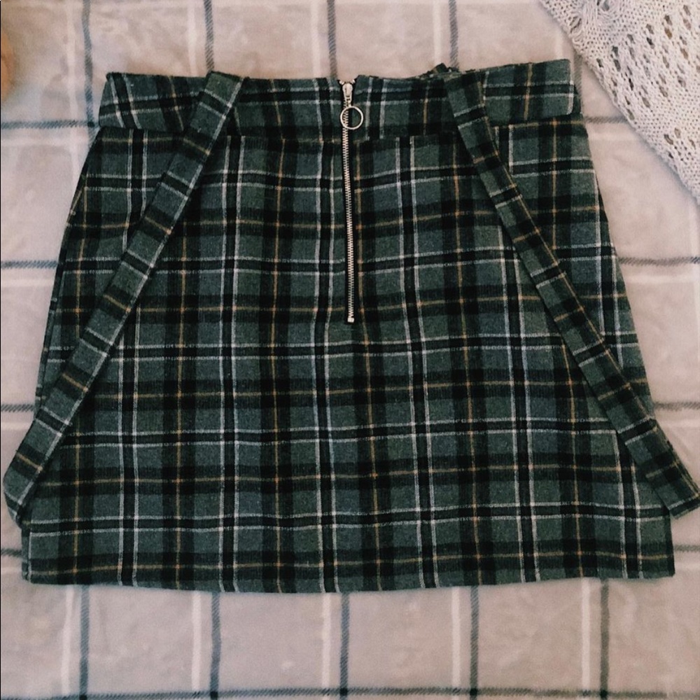 F21 Plaid Skirt with Straps